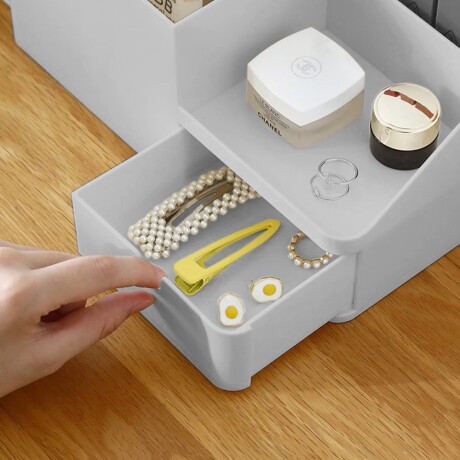 Organizador Multifunción Escritorio Oficina Hogar Accesorios Gris Claro