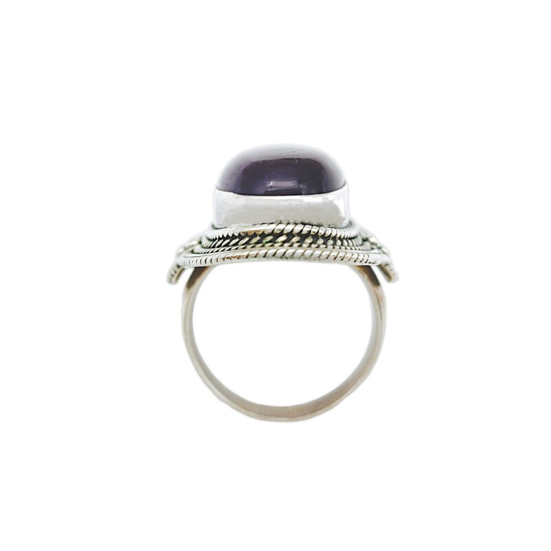 Anillo Oval-Plata 925-Piedra amatista imperial-AN3283 conpiedra