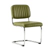 Silla de Comedor Metal Cromado y Tapizada Verde