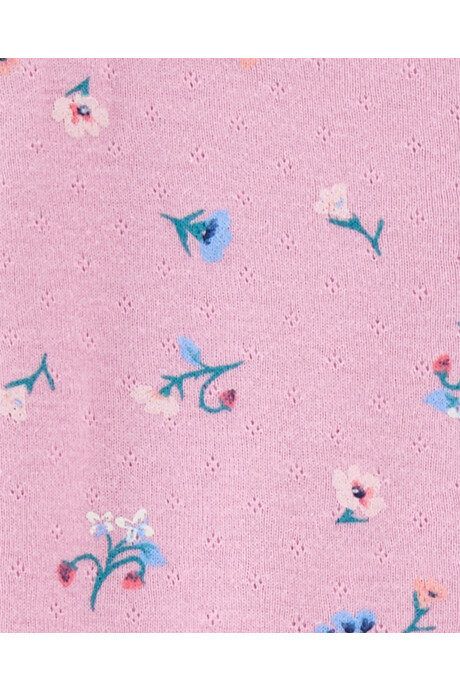 Pijama para Dormir y Jugar con Pie y Botones Floral Sin color