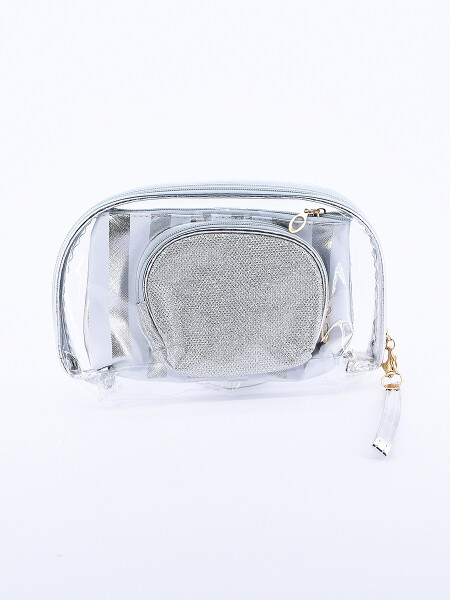 NECESSAIRE SET X 3 PLATEADO