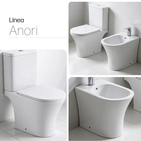 JUEGO DE LOZA SANITARIA INODORO BIDET Y MOCHILA ANORI BLANCO 000