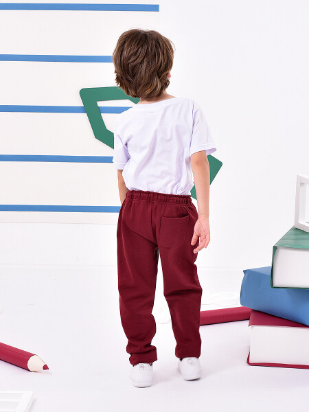 PANTALON DEPORTIVO DE FELPA SIN PUÑO BORDEAUX