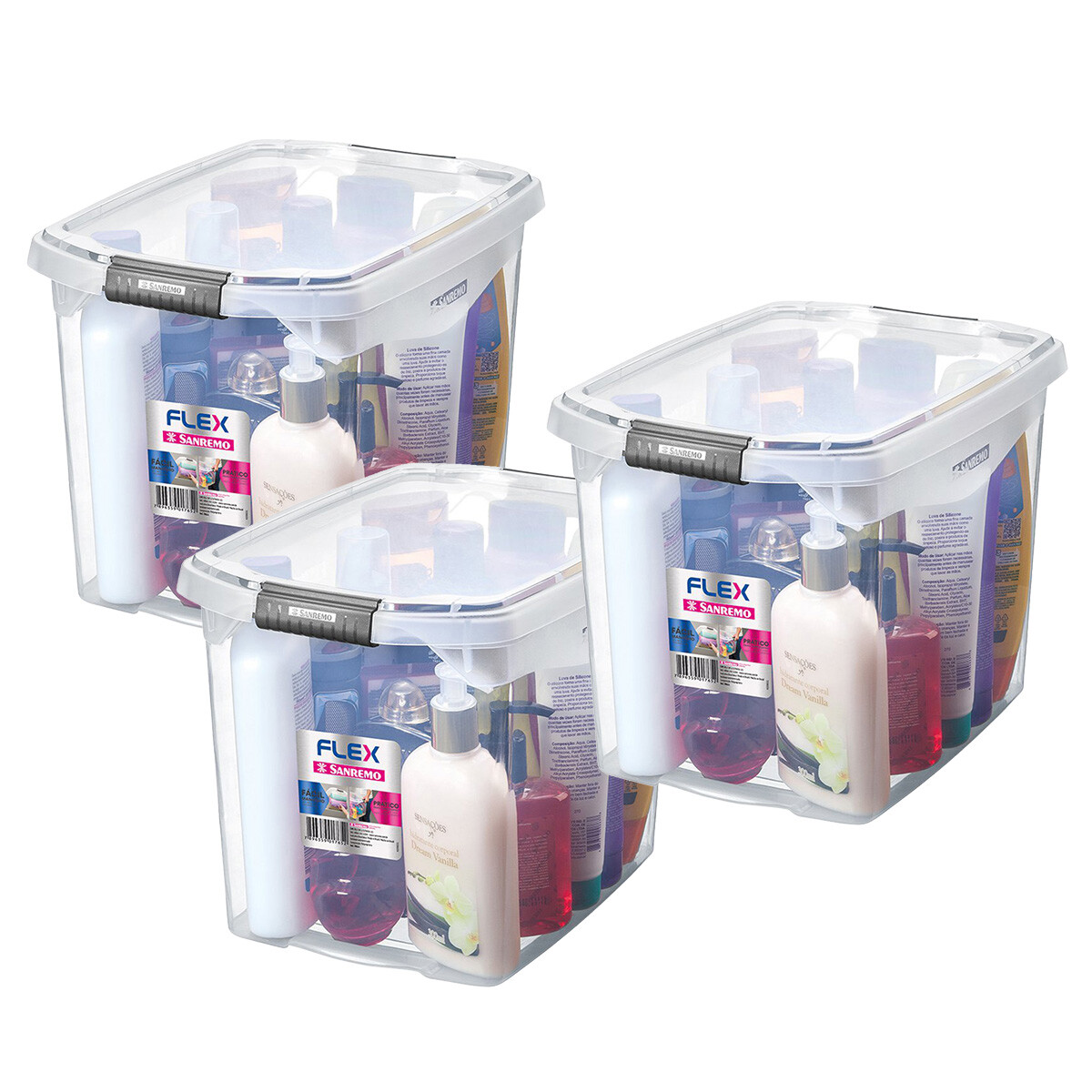 Set x3 Caja organizadora 11 lts - TRANSPARENTE 