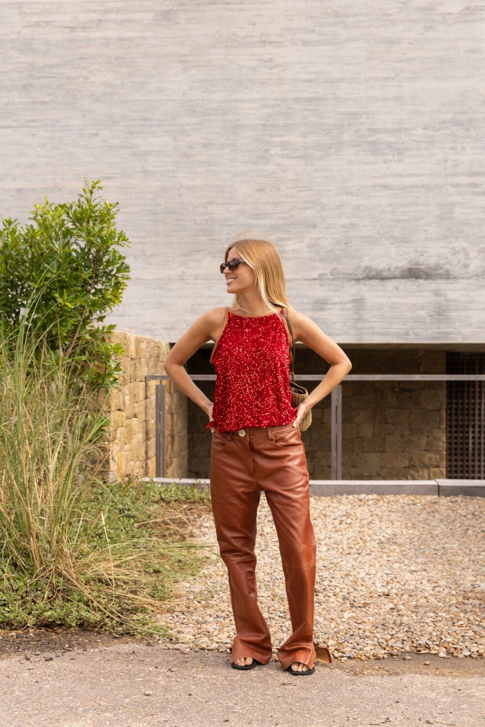 Leather jeans Caramel