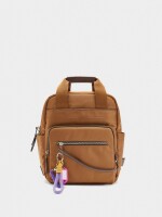 Mochila De Nylon Con Colgante camel