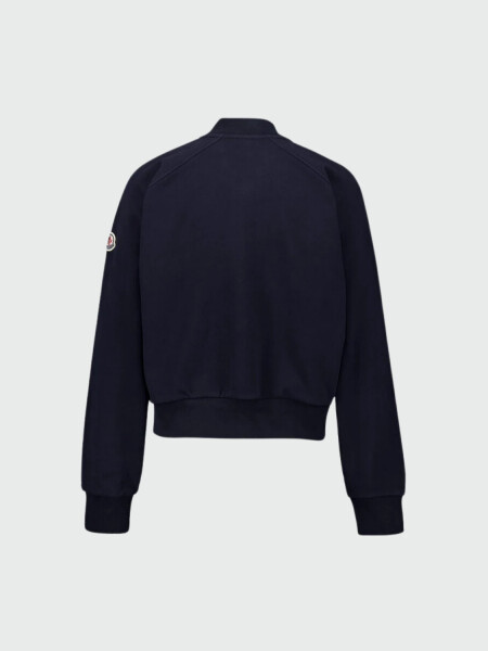 Moncler - Chaqueta con Cremallera de Algodón Azul