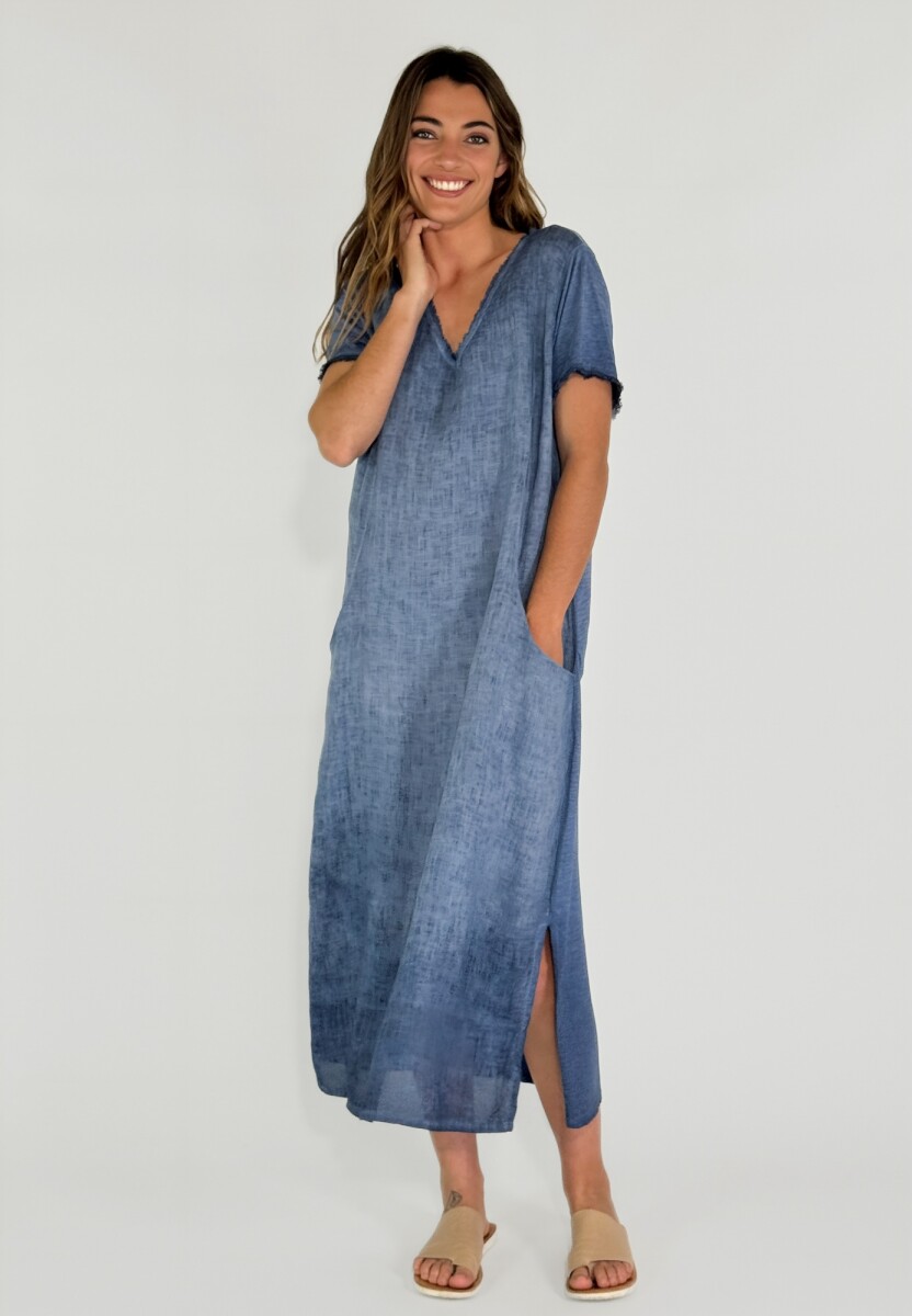 VESTIDO MARTINICA LARGO - AZUL 