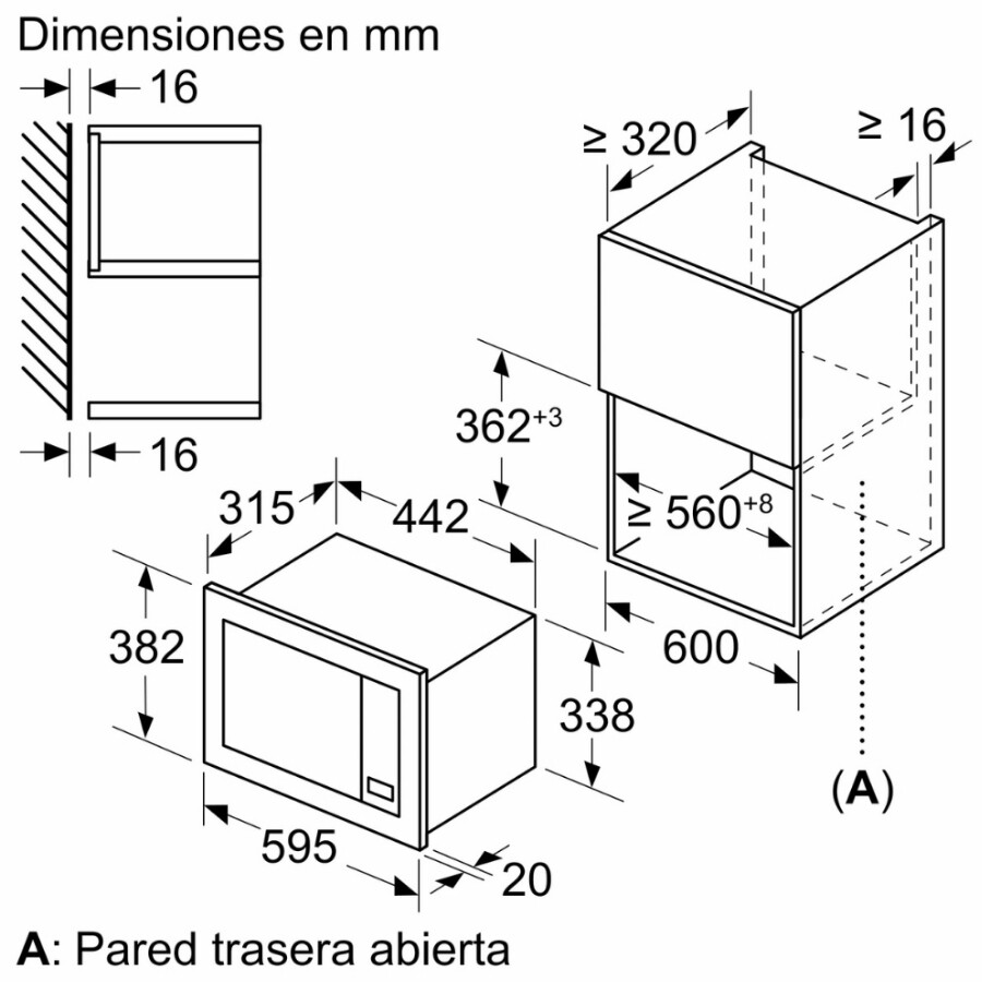 Microondas De empotrar 20 Lts Bosch BEL623MS3 Microondas De empotrar 20 Lts Bosch BEL623MS3