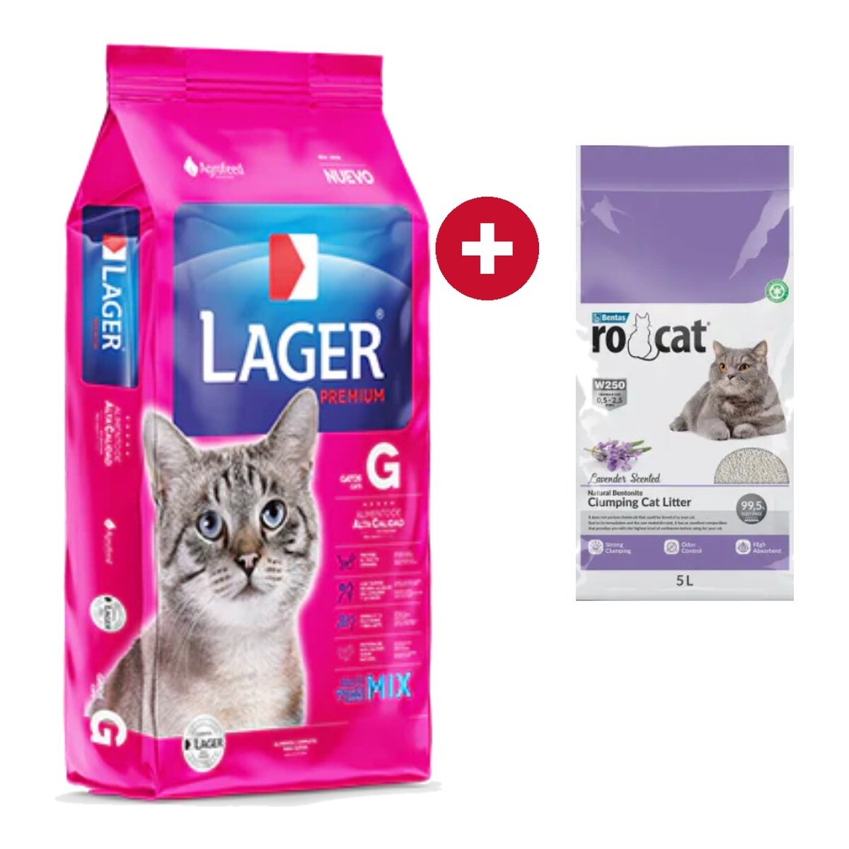 PROMO LAGER GATO DE 10 KG + RO CAT 5 L LAVANDA 