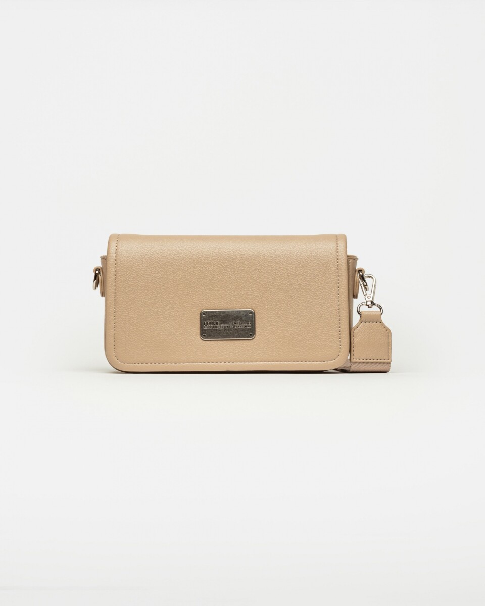 Bandolera Air en efecto cuero graneado - Taupe 