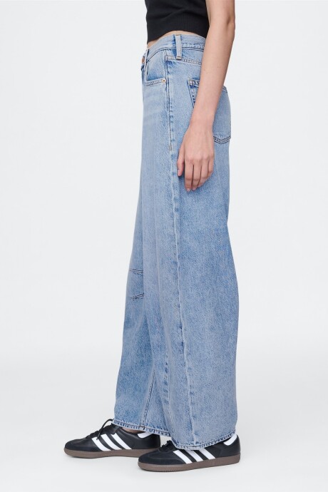 Jean Horseshoe Tiro Alto Mujer Medium Indigo 21