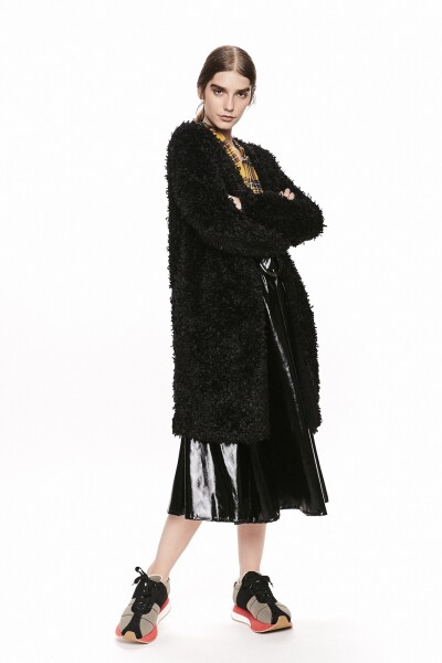 KNIT COAT Negro