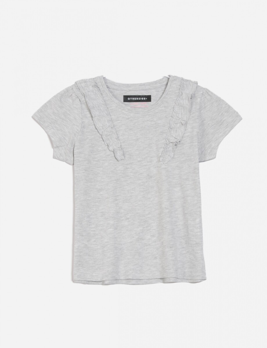 Remera con volado - Gris melange 