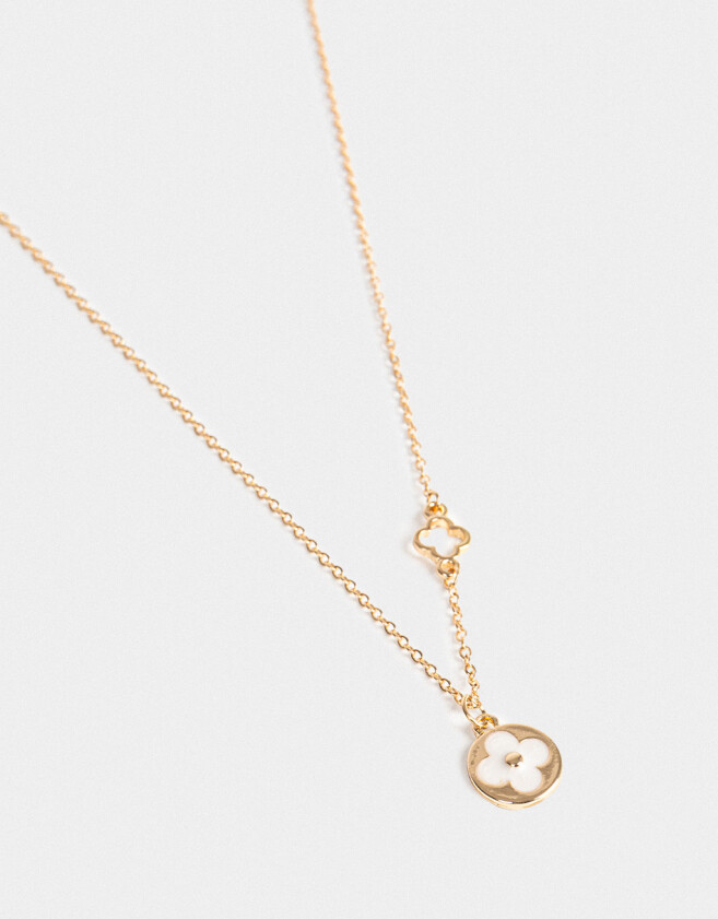 Cadena Corta con Dije Flores Cadena Corta Con Dije De Flor - Dorado