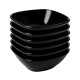 Set x6 Bowl semi cuadrado 480ml Opalina NEGRO
