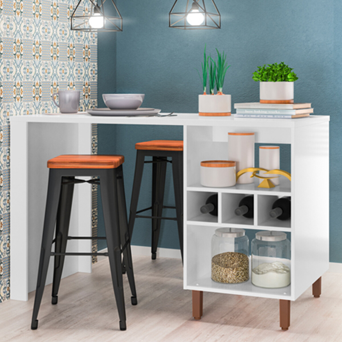 Mueble Organizador con Botellero 120cm 
