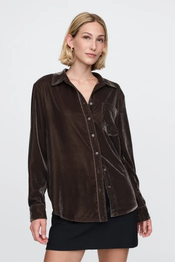 Camisa Terciopelo Mujer Terra Brown