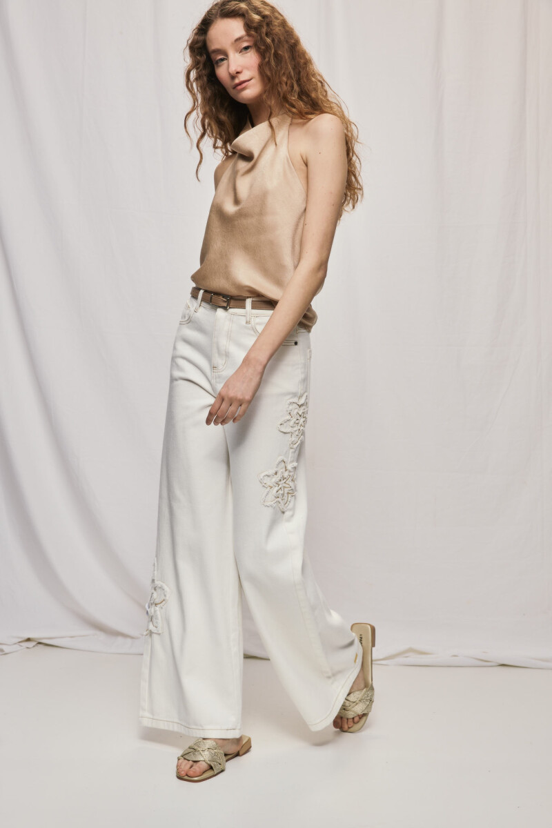 PANTALÓN FLORALA Blanco