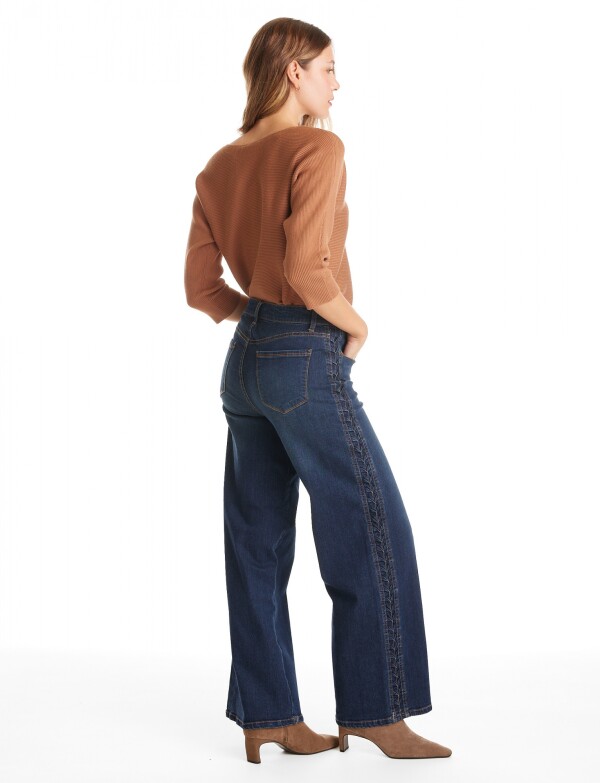 Jean Wide Leg & Trenzado Lateral JEAN