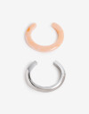 Pulseras Rígidas Sets Resina Set Pulseras Rígidas Resina - Plateado Rodio