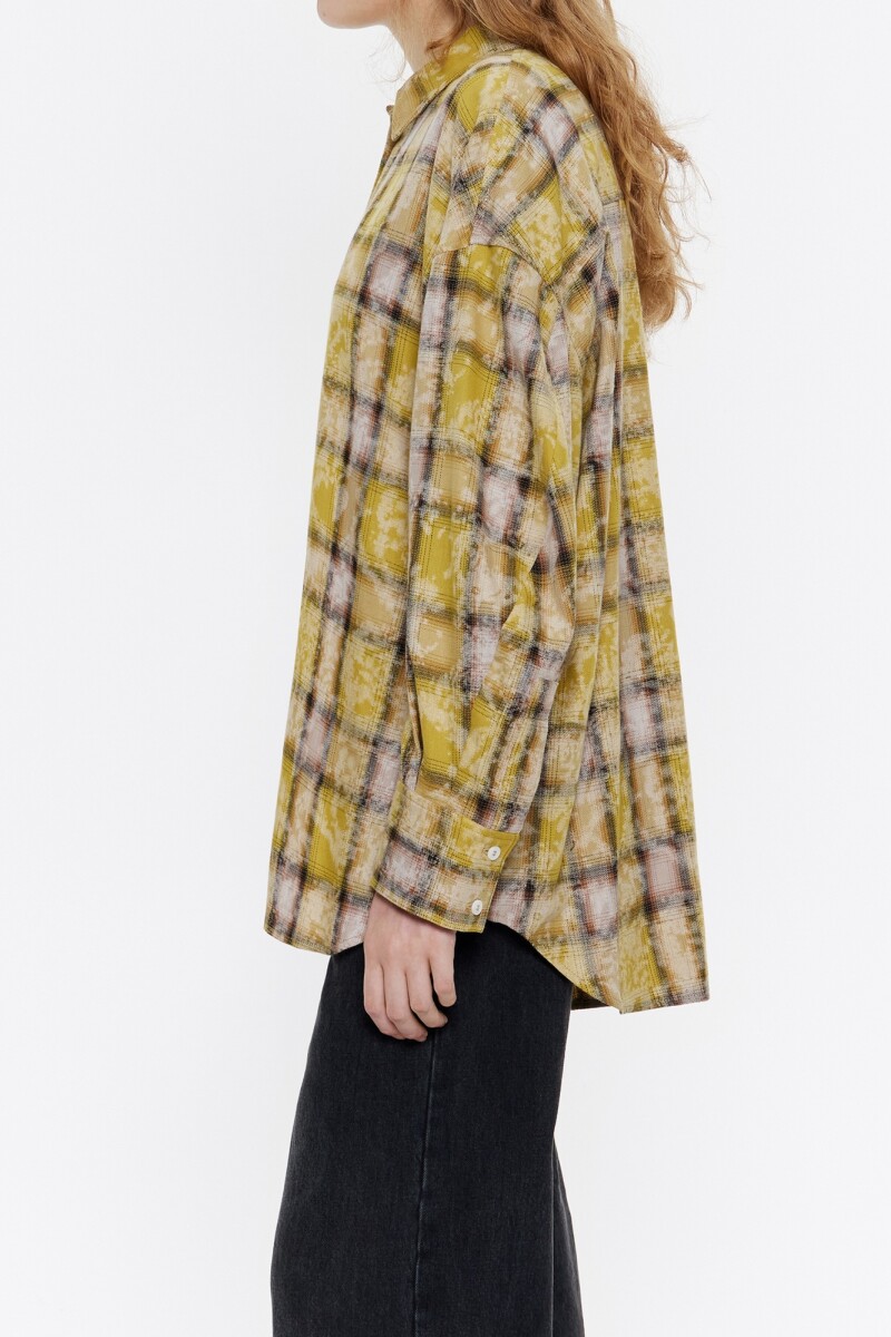 CAMISA OVERSIZE CUADROS Amarillo