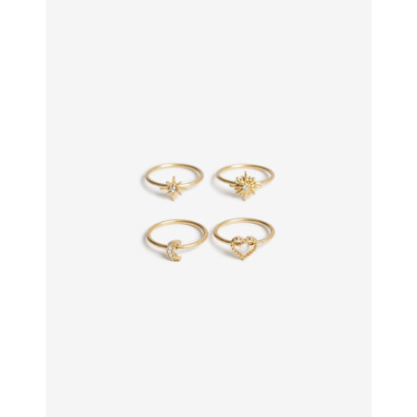 Set De Anillos Con Dijes Dorado oro amarillo