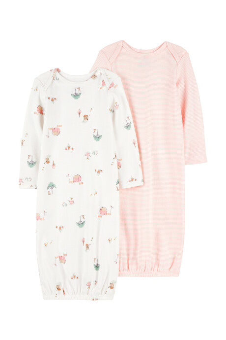 Pack dos bolsas de dormir de algodón, estampadas Sin color