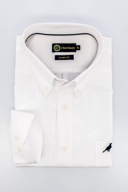 Camisa lisa clásica Blanco