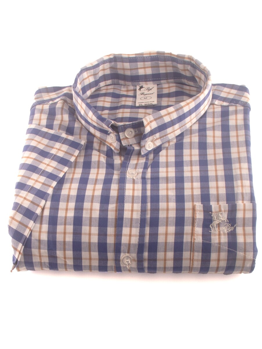 Camisa Caballero M-C - cuadrille azul 