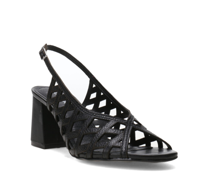 Sandalias de Mujer Bottero Cuero Calado Negro