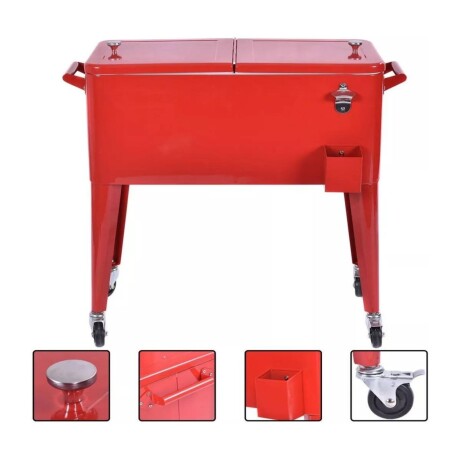 Conservadora Bar con Ruedas 76 L Rojo
