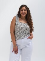 Musculosa Brunela Blanca flor