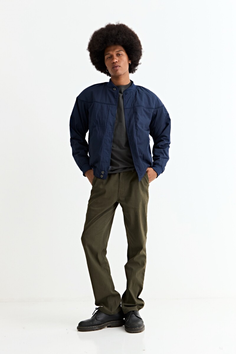 Campera bomber de nylon AZUL MARINO