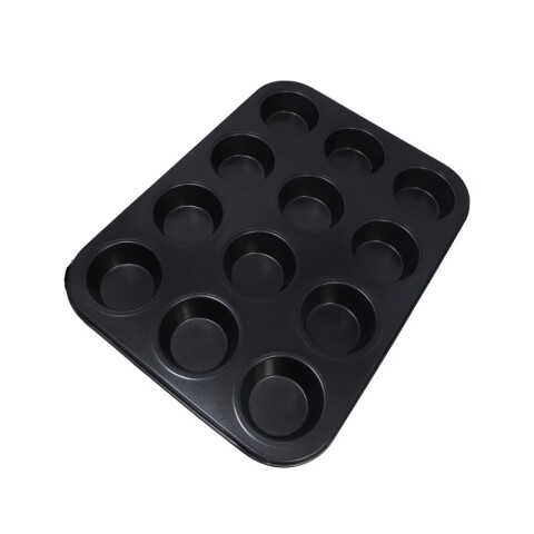 Asadera negra para 12 muffins 35x26x3cm Asadera Negra Para 12 Muffins 35x26x3cm
