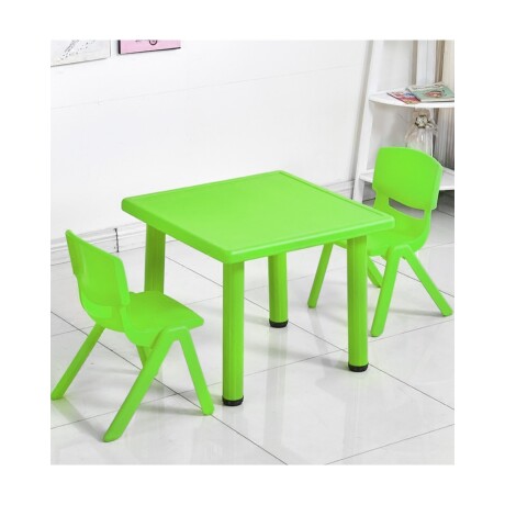 Mesa Cuadrada de Plástico y Metal para Niños 60x60cm Verde