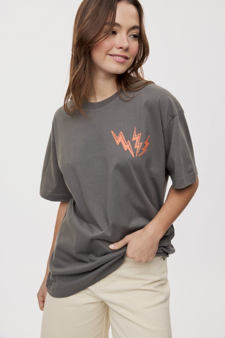REMERA HUMAN Cemento