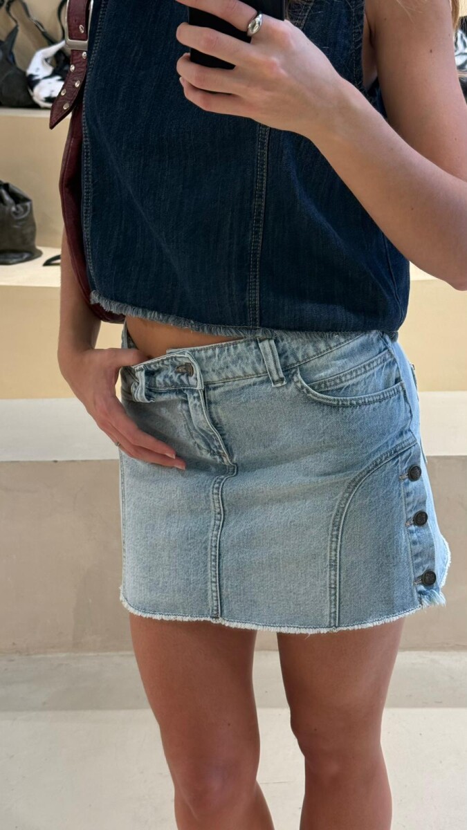 Falda Stud - Celeste 