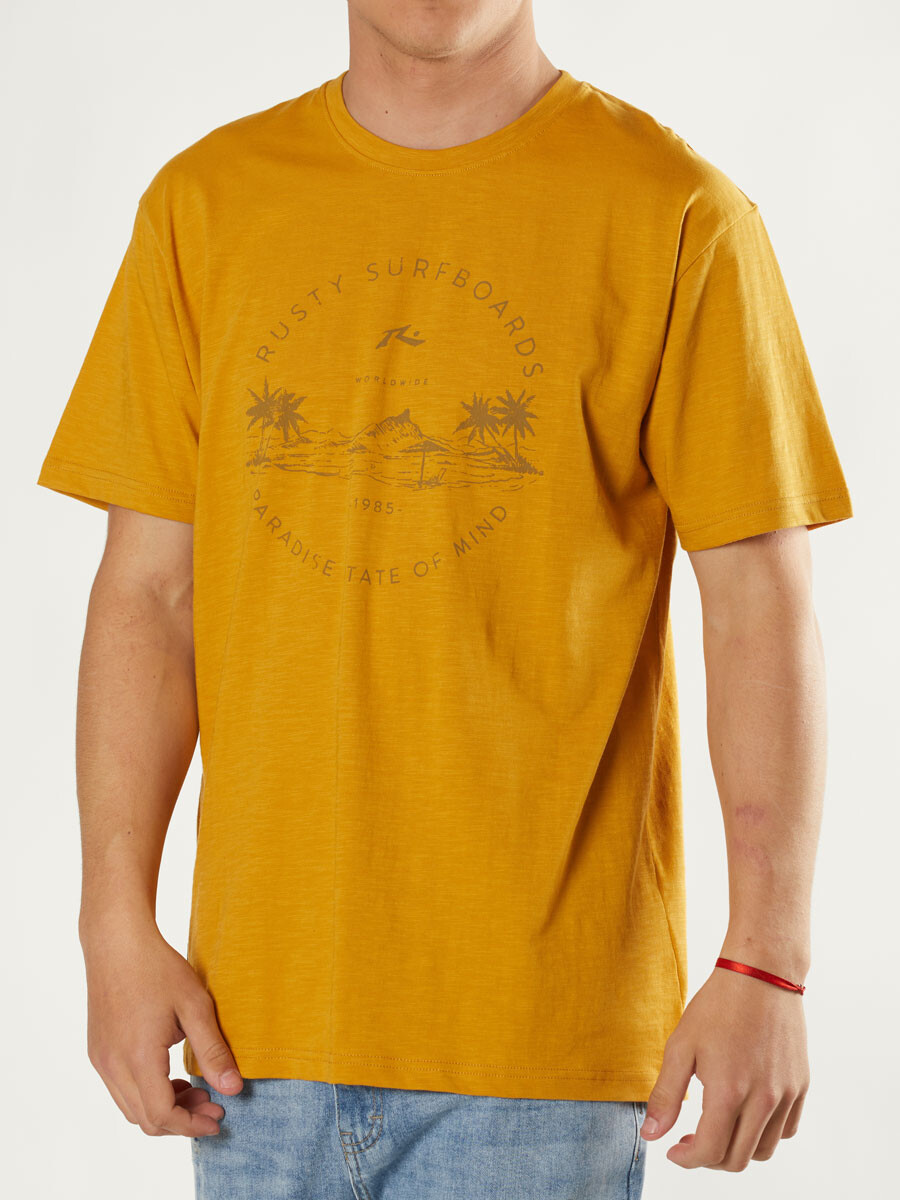 T-SHIRT ALDEN UY RUSTY - Mostaza 