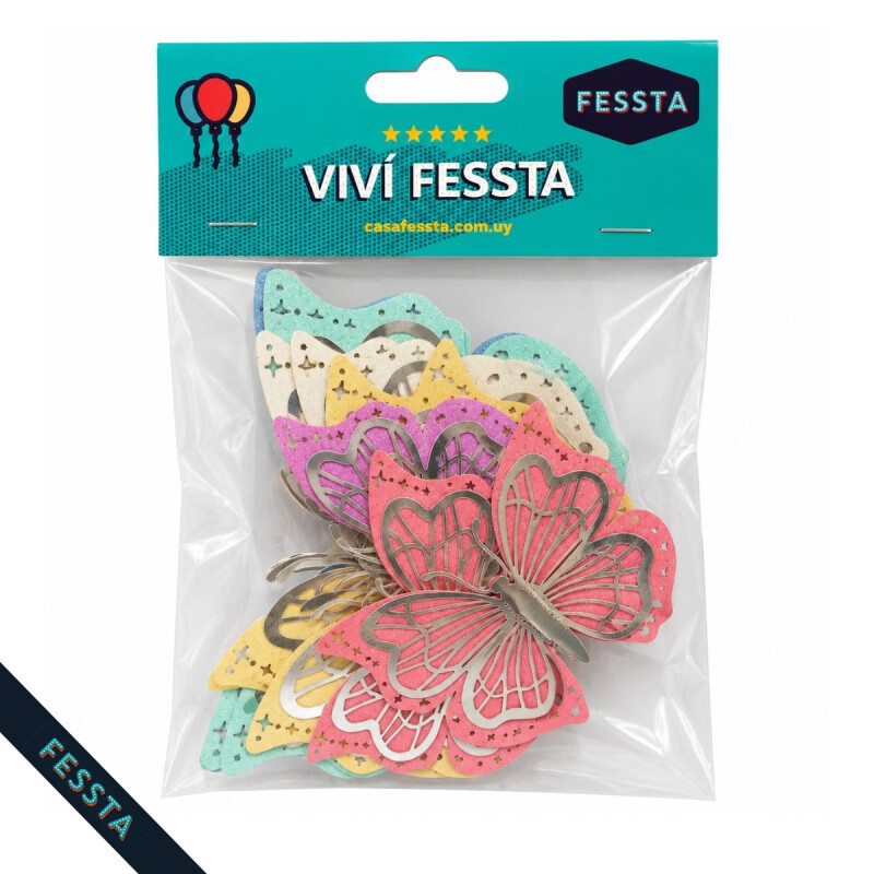 Mariposas 3D x 12 Plateada