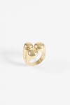 Anillo irregular ajustable acero dorado