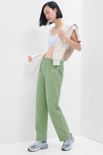 Pantalón Deportivo Logo Gap Recto Mujer Gasoline Green