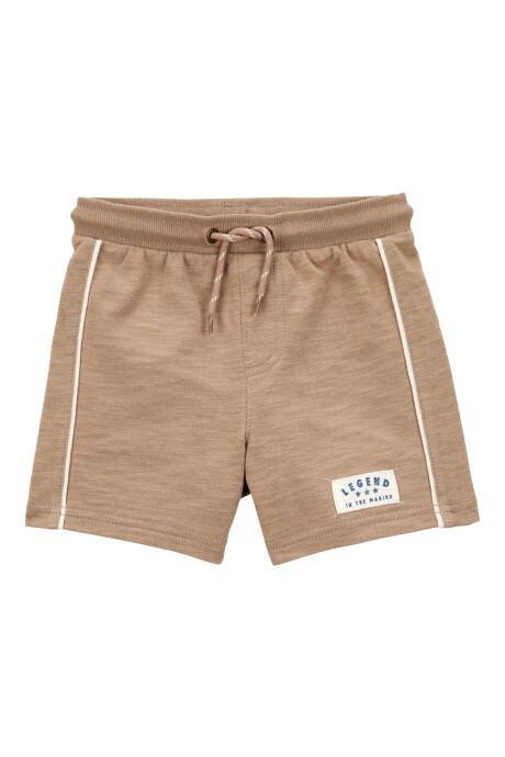 Short deportivo de algodón, khaki Sin color