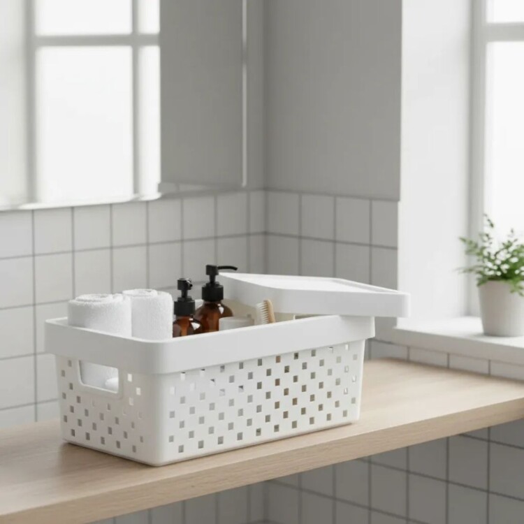 Organizador rectangular con tapa - BLANCO Organizador rectangular con tapa - BLANCO