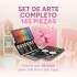 Set Valija Maletín Arte Escolar Didáctico 145 Piezas Pintar Variante Color Rosa