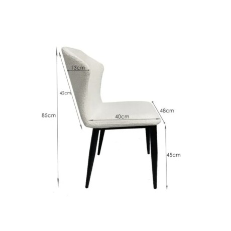 Silla de Comedor Tapizada Bouclé con Patas Metálicas Silla de Comedor Tapizada Bouclé con Patas Metálicas