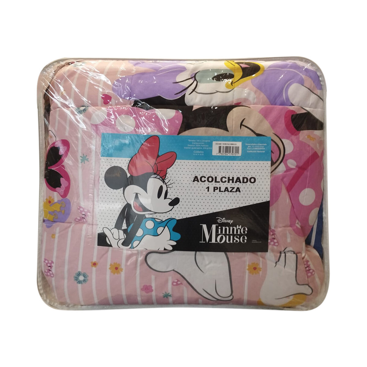 Acolchado Infantil 1 Plaza 100% Microfibra - Minnie 