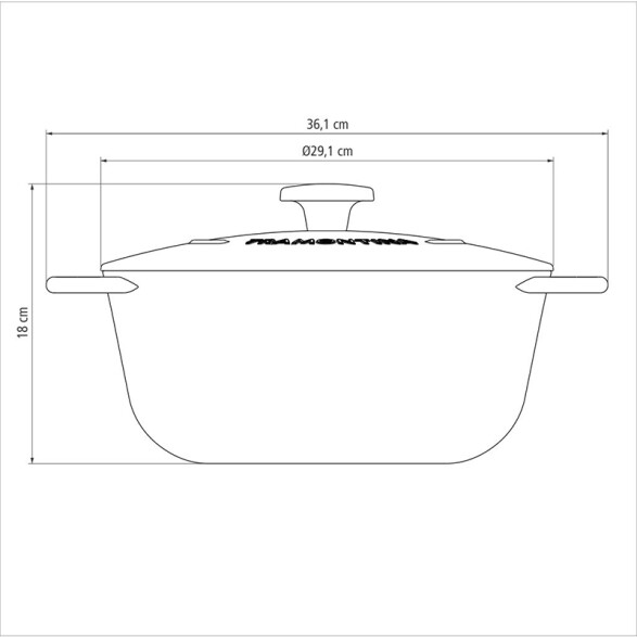 Cacerola con tapa Ø 28cm. - 6.0 lt. "TRENTO" -TRAMONTINA TR6095