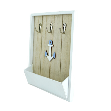 PORTA LLAVES MADERA 22X27CM C/3 GANCHOS DECO MARINO PORTA LLAVES MADERA 22X27CM C/3 GANCHOS DECO MARINO