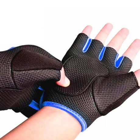 Guantes De Neopreno Mancuerna Barra Pesas Gym Fitness Azul